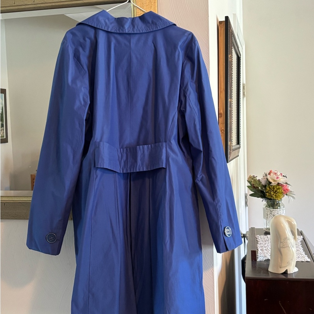 London Fog Blue Single-Breasted Rain Coat